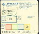 Boarding Pass - Balken Bulgarian Airlines