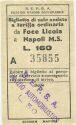 Italien - S.E.P.S.A. Esercizio Ferrovia Circumflegrea - da Foce Licola a Napoli M.S. - Biglietto L. 160