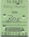 Lyss - Bex und zurück - 1. Klasse 1/2 Preis - Fahrkarte