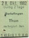 Gerlafingen - Thun - 1. Klasse 1/2 Preis - Fahrkarte