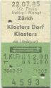 Zürich - Klosters Dorf Klosters und zurück - 1. Klasse 1/2 Preis Fr 42.00 - Fahrkarte