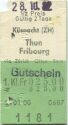 Küsnacht ZH - Thun Fribourg - 1. Klasse 1/2 Preis Fr.25.00 - Fahrkarte