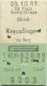 Zürich - Kreuzlingen und zurück - 1. Klasse 1/2 Preis Fr. 20.00 - Fahrkarte