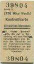 Kontrollkarte - Wien (23) Westbahnhof - Fahrkarte