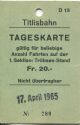 Titlisbahn - Tageskarte 1. Sektion Trübsee-Stand 1965