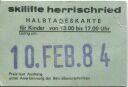 Skilifte Herrischried - Halbtageskarte für Kinder 1984