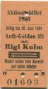 Aktionärbillet 1968 - Arth-Goldau ARB nach Rigi Kulm