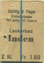 Leukerbad Inden - Einheimische nur gültig mit Ausweis - Fahrkarte