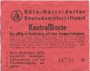 Köln-Düsseldorfer Rheindampfschiffahrt - Kontrollkarte zum Gruppenfahrschein