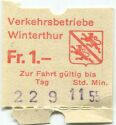Verkehrsbetriebe Winterthur - Fahrkarte