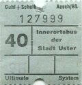 Innerortsbus der Stadt Uster - Fahrschein