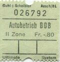 Berner-Oberland-Bahnen - Autobusbetrieb BOB - Fahrschein