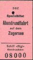 SGZ Schiffahrtsgesellschaft für den Zugersee - Spezialbillet