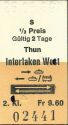 Thun Interlaken West und zurück - Fahrkarte 1989