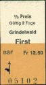 Gondelbahn BGF - Grindelwald First - Fahrkarte 1992