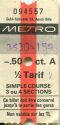 Lausanne - Metro - 1/2 Tarif -.50ct. - Fahrschein