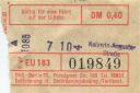 U-Bahn Fahrschein BVG-Berlin 1971