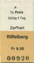 Zermatt Riffelberg - Fahrkarte
