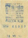 Stefer - Metropolitana - Fahrschein 1965
