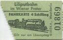 Liliputbahn im Wiener Prater - Fahrkarte 