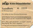 Köln-Düsseldorfer Deutsche Rheinschiffart AG - Kontrollkarte