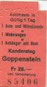 Kandersteg Goppenstein - Autokasse - Fahrkarte 1980