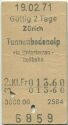Zürich - Tannenbodenalp via Unterterzen-Seilbahn - Fahrkarte 1971