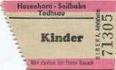 Hasenhorn Seilbahn - Todtnau - Kinder Fahrschein