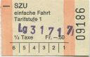 SZU Sihltal-Zürich-Uetliberg-Bahn - 1/2 Taxe Fahrschein