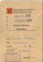 Fahrkarte - Schüler- und Lehrlingsabonnement Serie 20 - Uneingeschränkte Anzahl Fahrten 1959