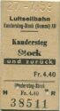 Luftseilbahn Kandersteg-Stock (Gemmi) AG - Fahrkarte 1959