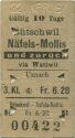 Bütschwil Näfels-Mollis und zurück via Wattwil Uznach - Fahrkarte