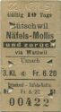 Bütschwil Näfels-Mollis und zurück via Wattwil Uznach - Fahrkarte