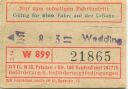U-Bahn Fahrschein BVG-Berlin 1954 - Wedding