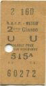 Frankreich - Paris - RATP Metro - 2me Classe - Billet