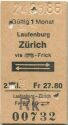 Laufenburg Zürich via Frick mit Postauto und zurück - Fahrkarte