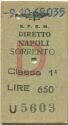 S.F.S.M. Diretto Napoli Sorrento - Biglietto Fahrkarte