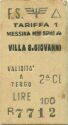 F.S. - Messina Villa S. Giovanni - Biglietto Fahrkarte