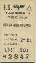 F. S. Cecina - Volterra Saline Pomarance - Biglietto Fahrkarte
