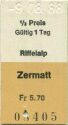 Gornergrat-Bahn - Riffelalp Zermatt - Fahrkarte