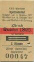 KAB Wienfahrt Spezialbillet - Zürich Buchs (SG) via Sargans - Fahrkarte