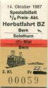 Herbstfahrt 1987 - Spezialbillet - Bern Solothurn Biel Bern - Fahrkarte