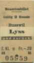 Beamtenbillet - Busswil Lyss und zurück - Fahrkarte