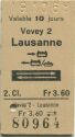 Vevey Lausanne und zurück mit Bahn und Schiff - Fahrkarte