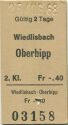 Wiedlisbach Oberbipp - Fahrkarte