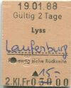 Lyss Laufenburg - Fahrkarte
