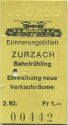 Erinnerungsbillett Zurzach Bahnfrühling
