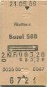 Muttenz Basel SBB und zurück - Fahrkarte 1986