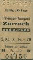 Reckingen (Aargau) Zurzach und zurück - Fahrkarte
