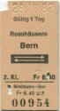 Rosshäusern Bern und zurück - Fahrkarte